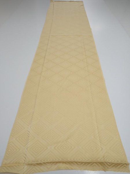 Photo5: 2Z05z80  Japanese Kimono Silk  FABRIC  Light yellow 63.0x14.4 (5)