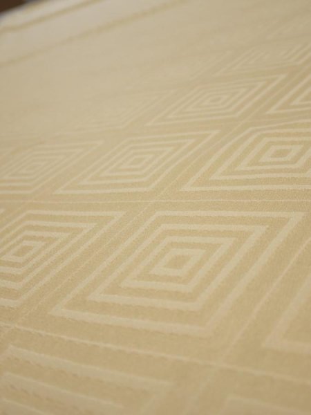 Photo4: 2Z06z80  Japanese Kimono Silk  FABRIC  Light yellow 63.0x14.4 (4)