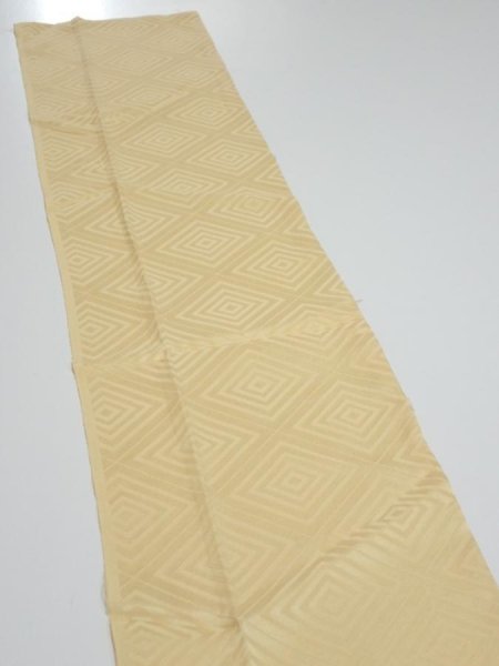 Photo3: 2Z10z30  Japanese Kimono Silk  FABRIC  Light yellow 36.2x7.1 (3)