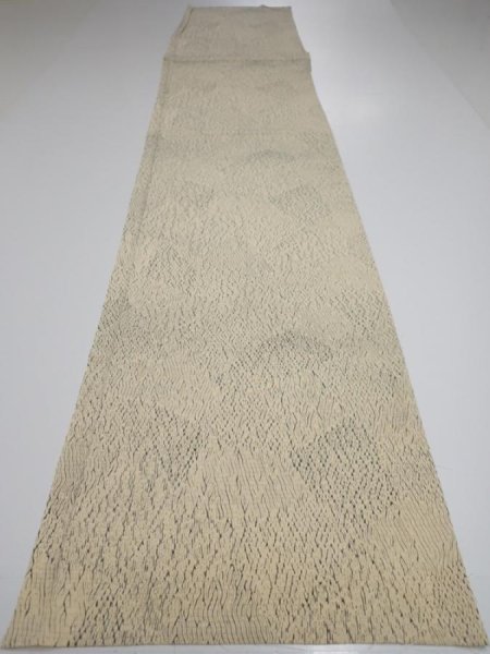 Photo5: 2J05z100  Japanese Kimono Silk  FABRIC Shibori Light cream 65.4x14.2 (5)