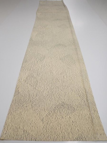 Photo5: 2J06z100  Japanese Kimono Silk  FABRIC Shibori Light cream 64.6x14.2 (5)