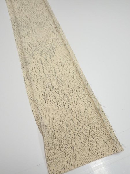 Photo2: 2J07z50  Japanese Kimono Silk  FABRIC Shibori Light cream 59.8x7.5 (2)