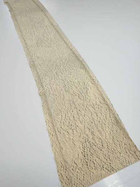 Photo2: 2J08z50  Japanese Kimono Silk  FABRIC Shibori Light cream 59.8x7.3 (2)