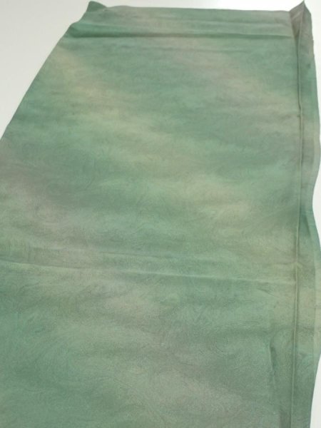 Photo3: 2J01z60  Japanese Kimono Silk  FABRIC Suminagashi Soft green 43.3x14.4 (3)
