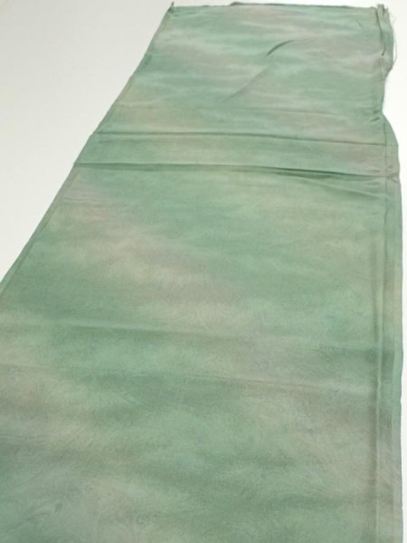 Photo3: 2J05z90  Japanese Kimono Silk  FABRIC Suminagashi Soft green 68.5x14.4 (3)
