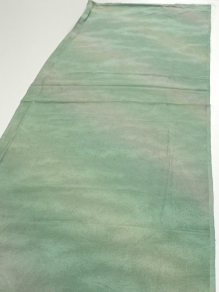 Photo3: 2J06z90  Japanese Kimono Silk  FABRIC Suminagashi Soft green 70.1x14.4 (3)