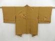 Photo1: 4324T05z620 Vintage Japanese Kimono Silk HAORI Leaf Yellow ochre (1)