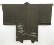 Photo3: 4324T12z550 Vintage Japanese Kimono Silk HAORI  Dark brown (3)