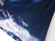 Photo4: 4325T02z1130  Japanese Kimono Silk FURISODE Peony Dark navy (4)