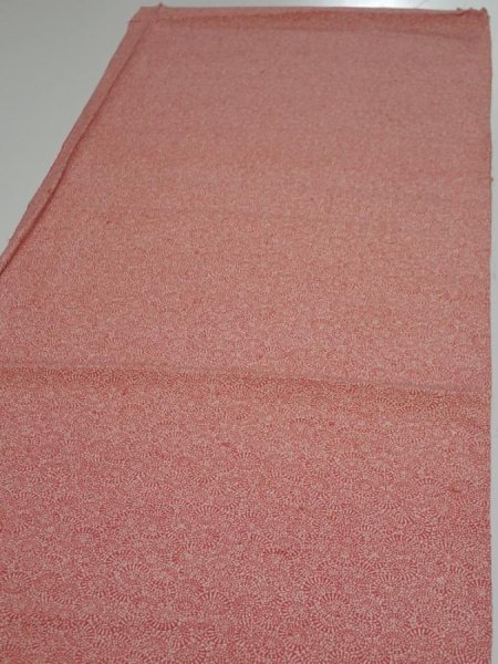 Photo4: 2K02z50  Japanese Kimono Silk  FABRIC Umbrella Dark coral 44.1x14.6 (4)
