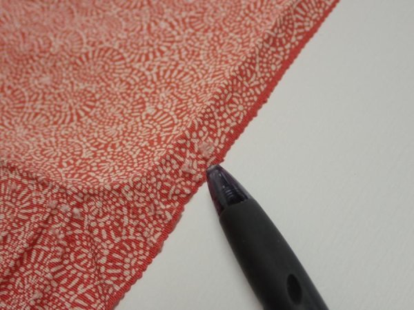 Photo6: 2K02z50  Japanese Kimono Silk  FABRIC Umbrella Dark coral 44.1x14.6 (6)