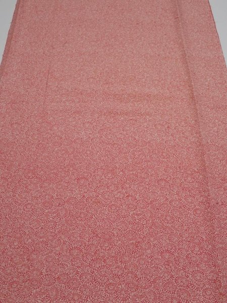 Photo2: 2K04z80  Japanese Kimono Silk  FABRIC Umbrella Dark coral 68.5x14.6 (2)
