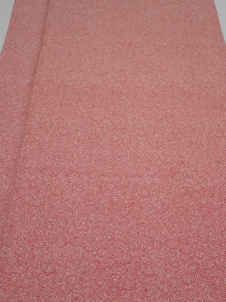 Photo2: 2K05z80  Japanese Kimono Silk  FABRIC Umbrella Dark coral 68.5x14.6 (2)