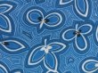 Photo4: 4326T08z610 Vintage Japanese Kimono Silk HAORI Leaves Blue (4)