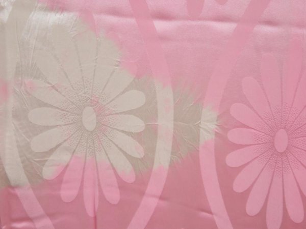 Photo4: 4331T03z680 Vintage Japanese Kimono Silk JUBAN Chrysanthemum Pink (4)