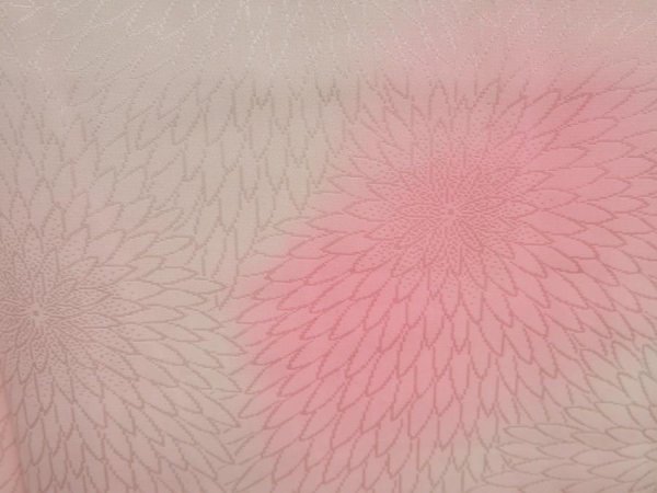 Photo4: 4331T04z690 Vintage Japanese Kimono Silk JUBAN Chrysanthemum Pink (4)