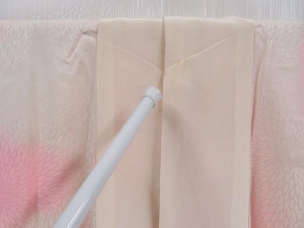 Photo7: 4331T04z690 Vintage Japanese Kimono Silk JUBAN Chrysanthemum Pink (7)