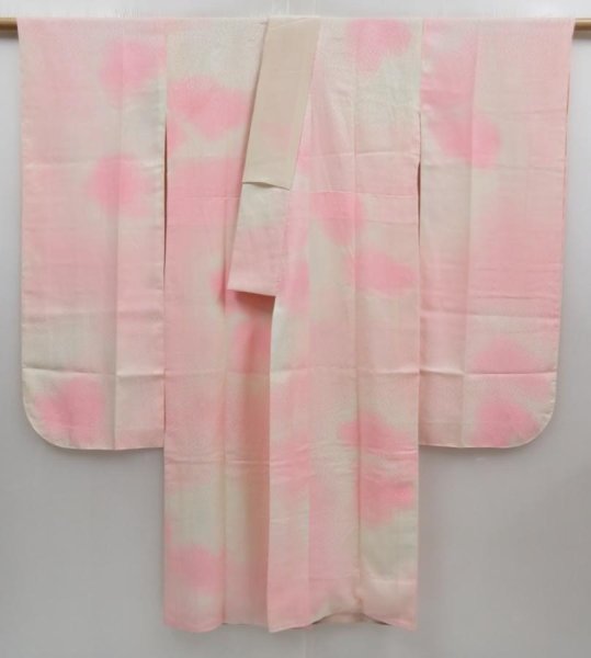 Photo8: 4331T04z690 Vintage Japanese Kimono Silk JUBAN Chrysanthemum Pink (8)