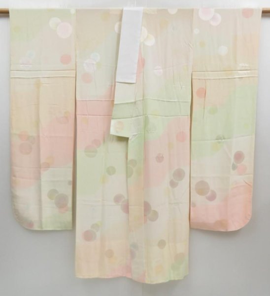 Photo6: 4331T05z630  Japanese Kimono Silk JUBAN  Light cream (6)
