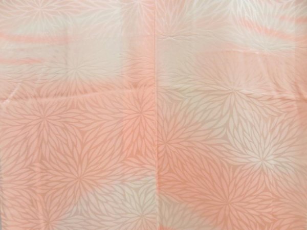 Photo3: 4331T07z660  Japanese Kimono Silk JUBAN Chrysanthemum Pink (3)