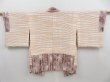 Photo6: 4401T12z480 Vintage Japanese Kimono Silk SHIBORI HAORI  Dark purple-gray (6)