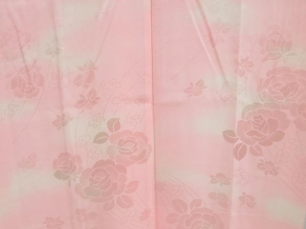 Photo3: 4402T03z630 Vintage Japanese Kimono Silk FURISODE JUBAN Rose Pink (3)