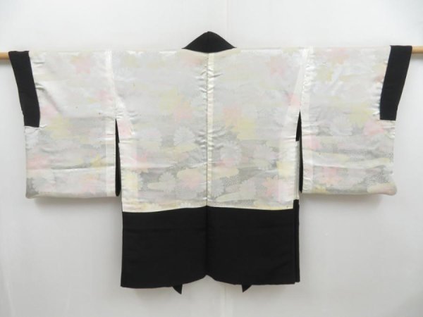 Photo7: 4407T10z550 Vintage Japanese Kimono Silk HAORI Rose Black (7)