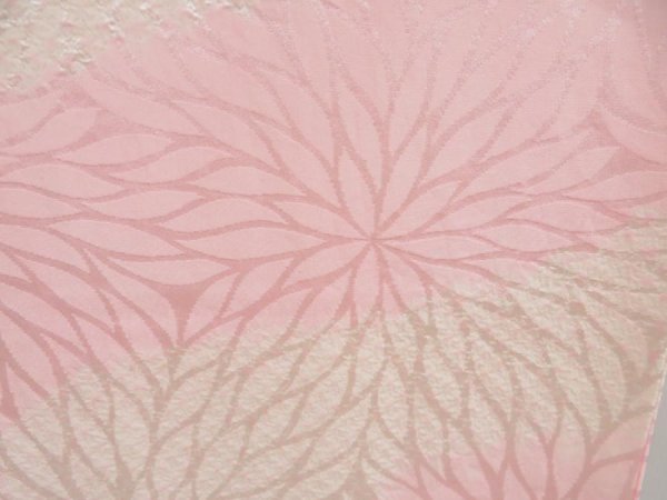 Photo4: 4409T10z650 Vintage Japanese Kimono Rinzu Silk JUBAN Chrysanthemum Pink (4)