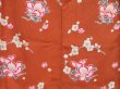 Photo5: 4409T13z760 Vintage Japanese Kimono Jinken KOMON Plum blossom Orange-Brown (5)