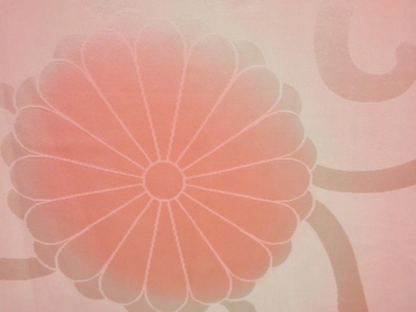 Photo4: 4420T03z750 Vintage Japanese Kimono Rinzu Silk Furisode JUBAN Pink (4)