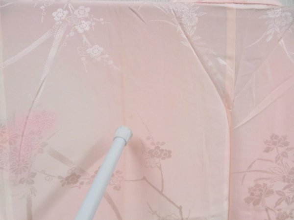 Photo5: 4420T07z500  Japanese Kimono Rinzu Silk JUBAN Peony Pink (5)