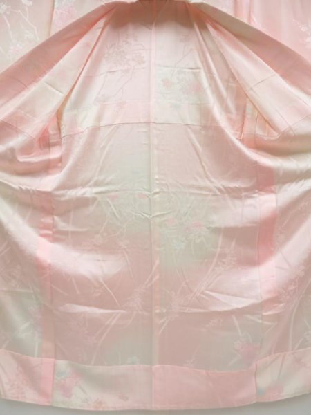 Photo8: 4420T07z500  Japanese Kimono Rinzu Silk JUBAN Peony Pink (8)