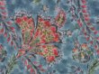 Photo4: 4421T08z500 Vintage Japanese Kimono Silk HAORI Flowers Steel blue (4)