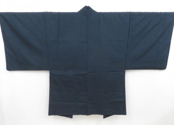 Photo4: 4423T01z660 Vintage Japanese Kimono Silk Men's HAORI Dragon Dark navy (4)