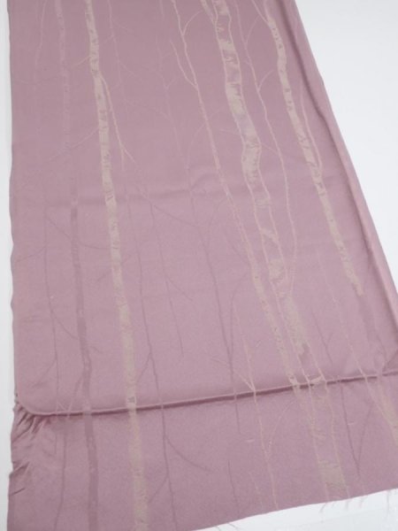 Photo2: 4A02z70  Japanese Kimono Silk  FABRIC Grove Light purple 44.9x14.0 (2)