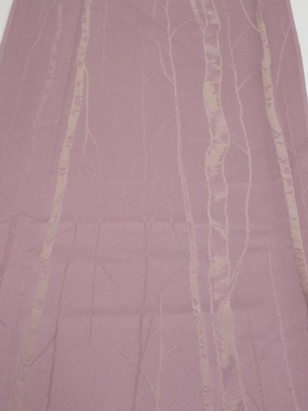 Photo1: 4A03z90  Japanese Kimono Silk  FABRIC Grove Light purple 64.6x14.0 (1)