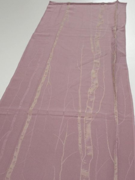 Photo3: 4A03z90  Japanese Kimono Silk  FABRIC Grove Light purple 64.6x14.0 (3)