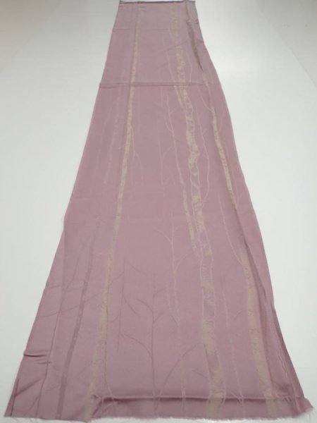 Photo5: 4A03z90  Japanese Kimono Silk  FABRIC Grove Light purple 64.6x14.0 (5)