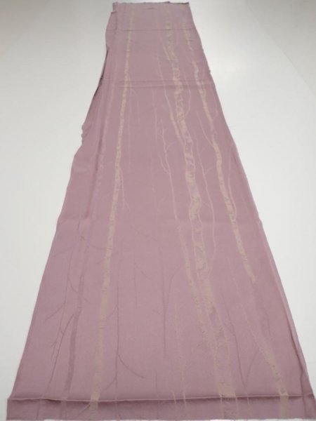 Photo5: 4A05z90  Japanese Kimono Silk  FABRIC Grove Light purple 63.0x14.0 (5)