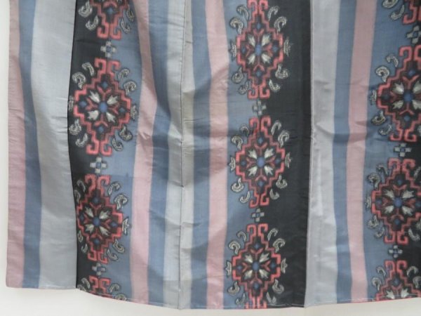 Photo4: 4427T01z530 Vintage Japanese Kimono Silk  MEISEN KOMON Lavender blue (4)