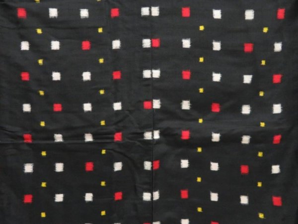 Photo5: 4427T02z670 Vintage Japanese Kimono Silk MEISEN KOMON  Black (5)
