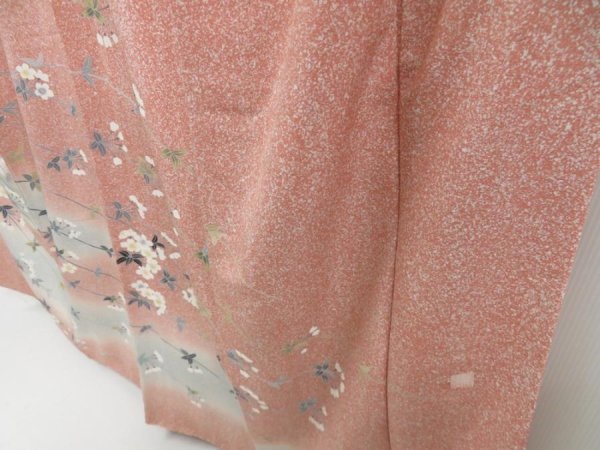 Photo4: 4428T08z1040  Japanese Kimono Silk TSUKESAGE Artist work Yu-zen (4)