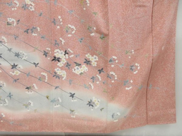 Photo7: 4428T08z1040  Japanese Kimono Silk TSUKESAGE Artist work Yu-zen (7)