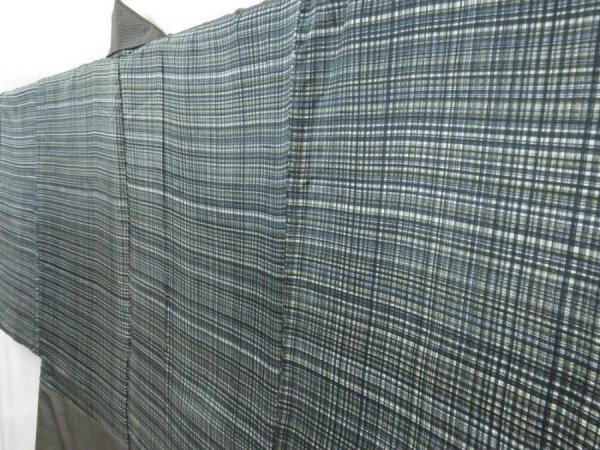 Photo3: 4429T03z490 Vintage Japanese Kimono Silk Men's OSHIMA HAORI  Dark brown (3)