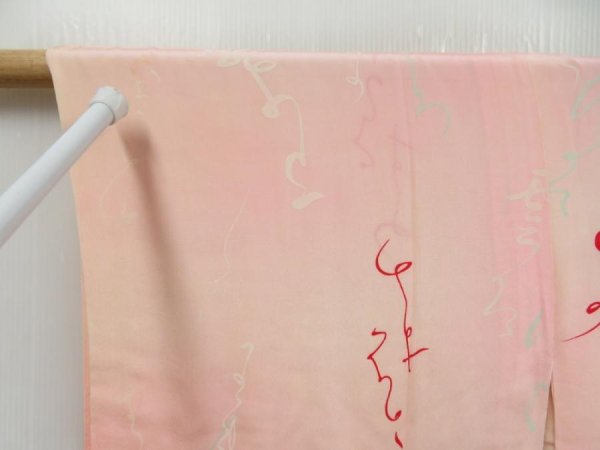 Photo5: 4502T06z470 Vintage Japanese Kimono Silk JUBAN  Pink (5)