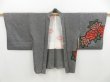 Photo5: 4505T10z410 Vintage Japanese Kimono Silk SHIBORI HAORI Rose Black (5)