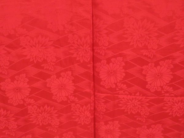 Photo3: 4506T05z700 Vintage Japanese Kimono Rinzu Silk JUBAN Chrysanthemum (3)