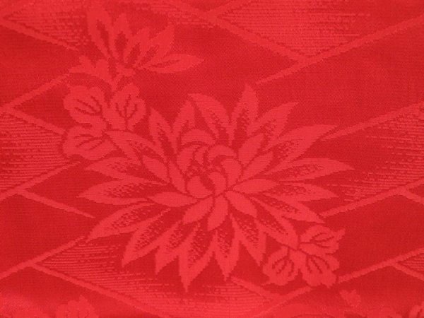 Photo4: 4506T05z700 Vintage Japanese Kimono Rinzu Silk JUBAN Chrysanthemum (4)