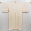 Photo1: 4506T12z560 Vintage Japanese Kimono Rinzu Silk JUBAN Sayagata Off-white (1)