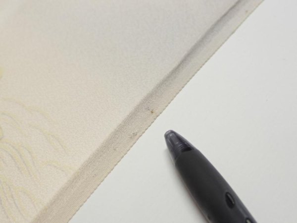 Photo7: 2M01z50  Japanese Kimono Silk  FABRIC Wave Gray 39.4x14.2 (7)